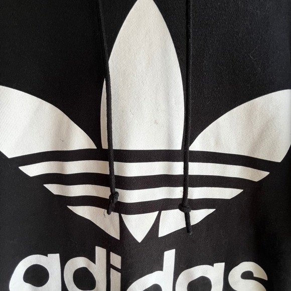 Adidas Pullover Hoodie Sweatshirt Trefoil Logo Black Comfy Casual - Picture 2 of 10